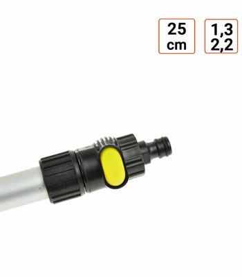 Manche télescopique de lavage 1.3 à 2.2 m avec brosse et prise eau