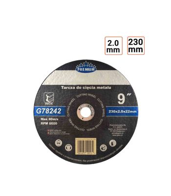 Disque à tronçonner diamètre 230 mm épaisseur 2.0 mm vendu par 5 ex.