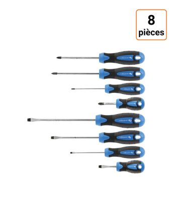 Set de tournevis 8 pièces avec tige aimanté
