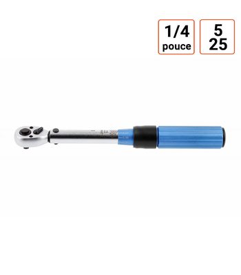 Clé dynamométrique 1/4 de pouce 5-25 Nm
