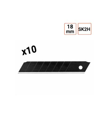 Lame de Cutter 18 mm NOIR en acier carbone SK2H 10ex