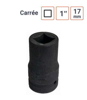 Douille à Chocs 1 Pouce Spéciale profil Carré 17 mm