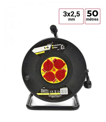 Enrouleur électrique 50 mètres - 3 x 2,5 mm2