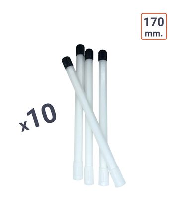 Rallonge de valve plastique rigide BLANCHE 170 mm - par 10 ex.
